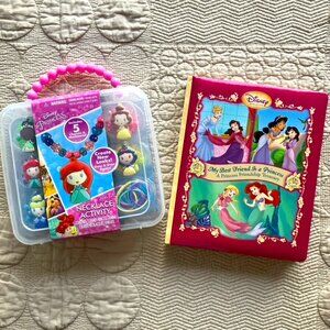 New Disney Princess Book and Neclace Activity Kit
